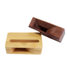 Mini Portable Wood Mobile Phone Amplifie Loud sound Stand Universal Phone Stand Mobile Phone Bracket Bamboo Sound Holder